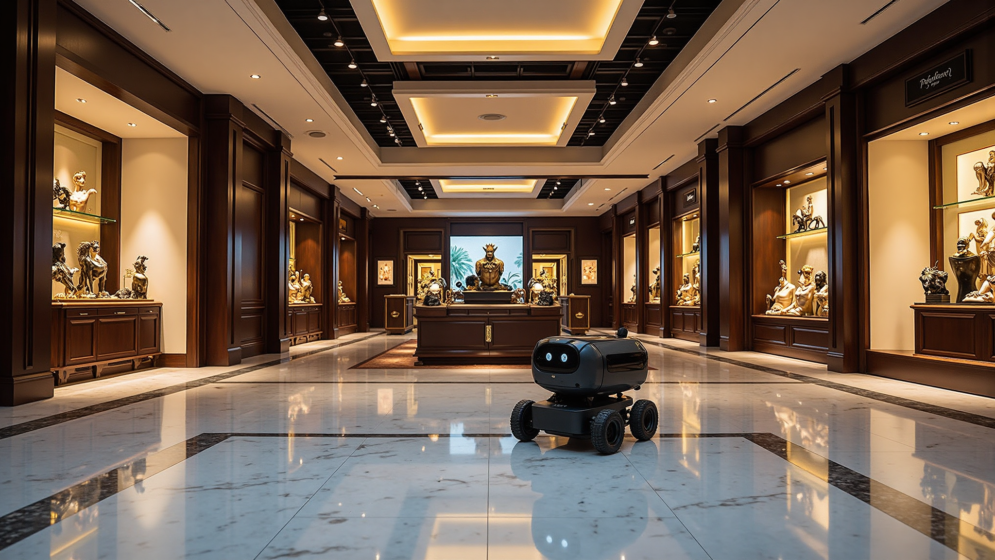 Restaurant service robot delivering dishes