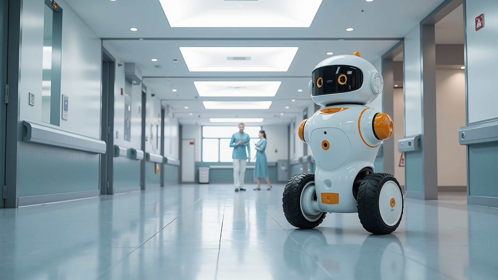 Commercial service robot in a real-world setting
